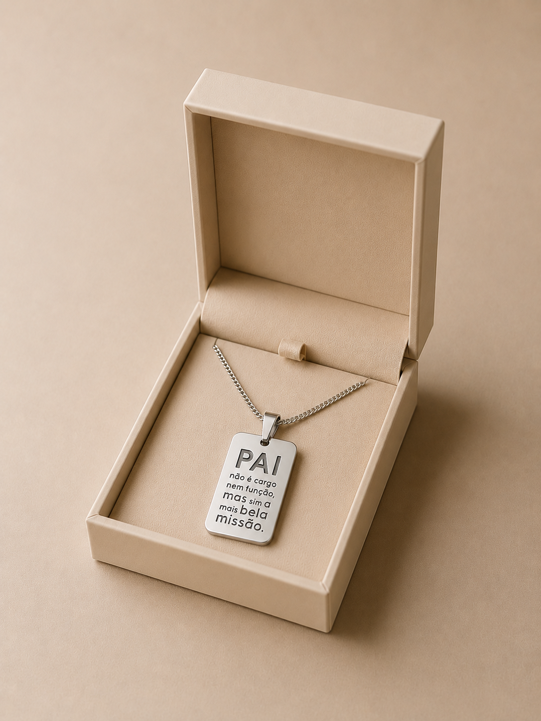 Colar Placa Pai Não é Cargo Prata 925