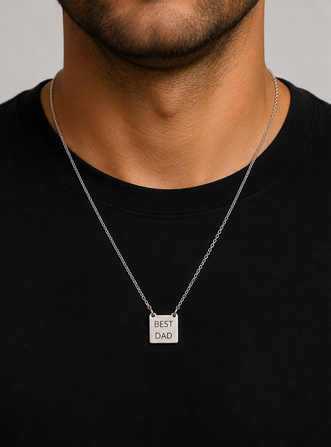 Colar Escapulário Best Dad Prata 925