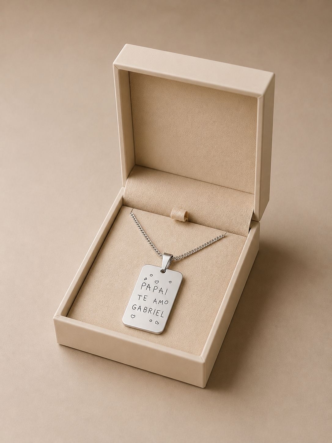 Colar Placa Gravação Prata 925
