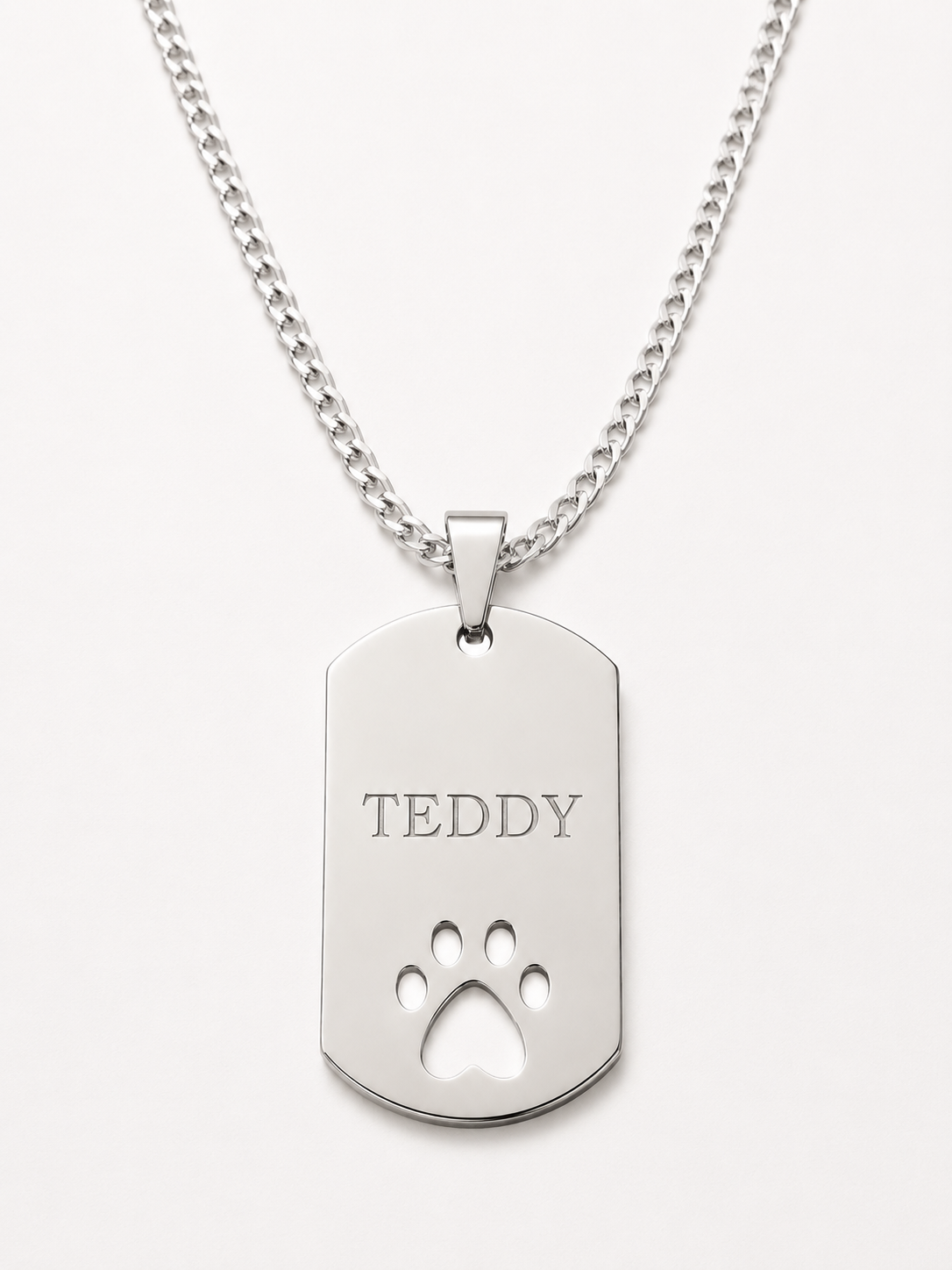 Colar Placa Pai de Pet Prata 925