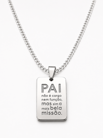 Colar Placa - Pai Não é Cargo - Prata 925