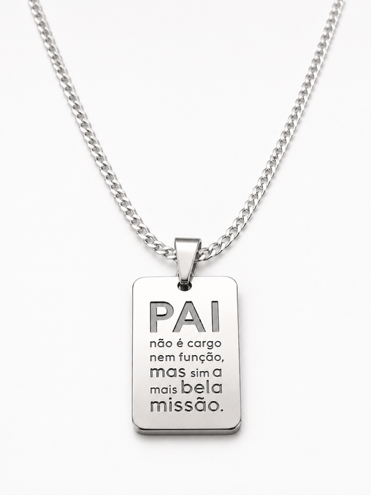 Colar Placa - Pai Não é Cargo - Prata 925