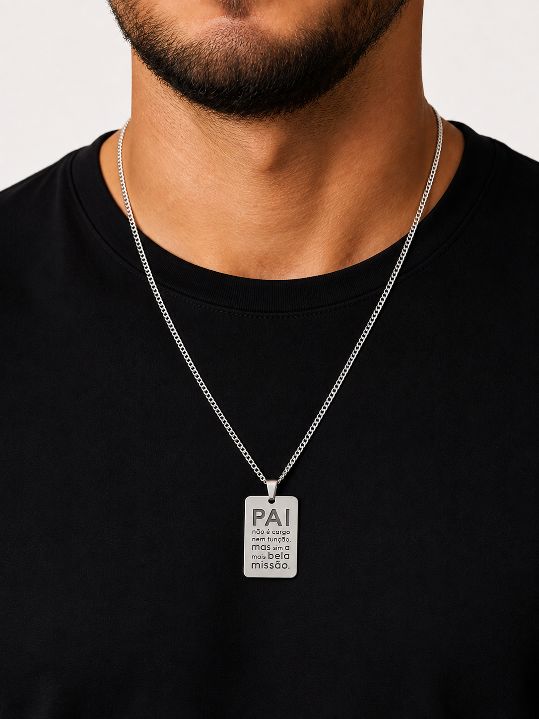 Colar Placa Pai Não é Cargo Prata 925