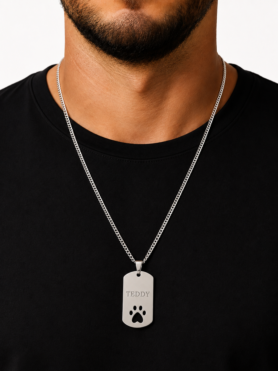 Colar Placa Pai de Pet Prata 925