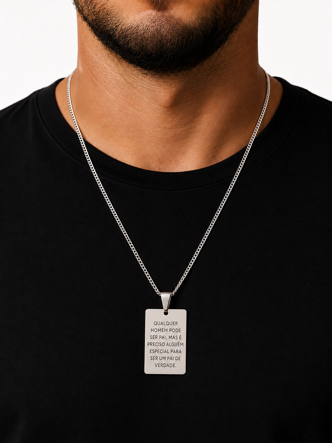 Colar Placa Padrastro Prata 925