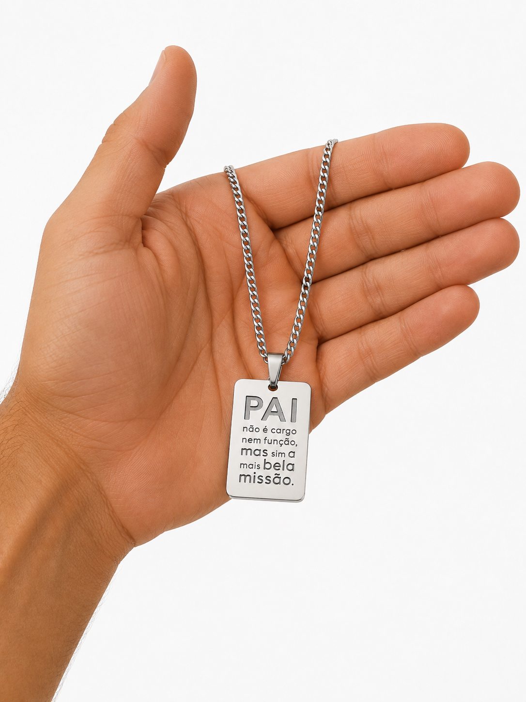 Colar Placa Pai Não é Cargo Prata 925