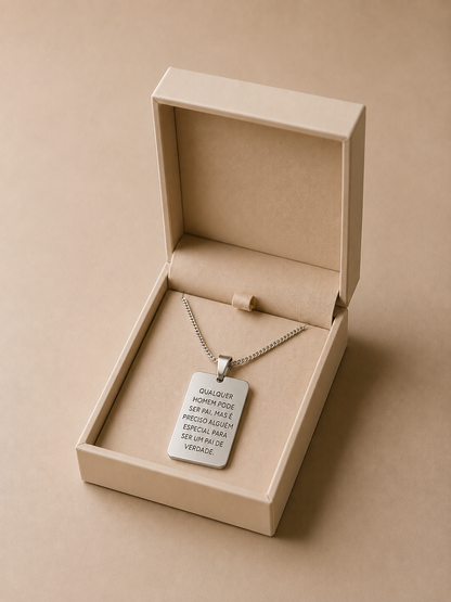 Colar Placa Padrastro Prata 925