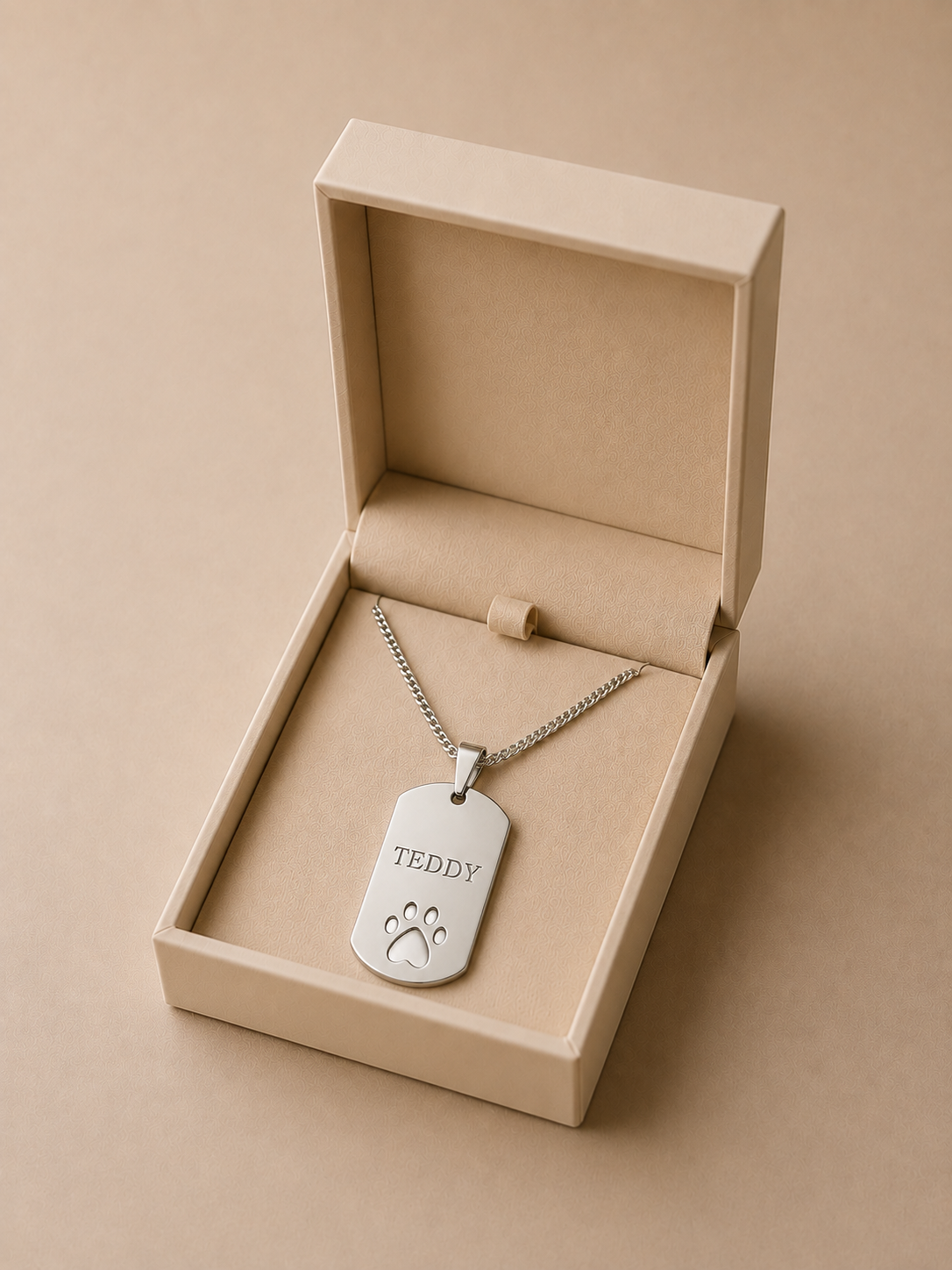 Colar Placa Pai de Pet Prata 925