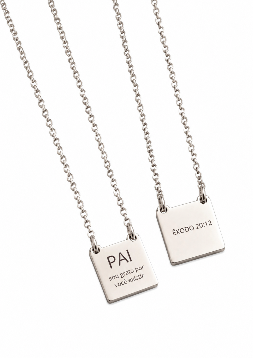 Colar Escapulário Pai Sou Grato Prata 925