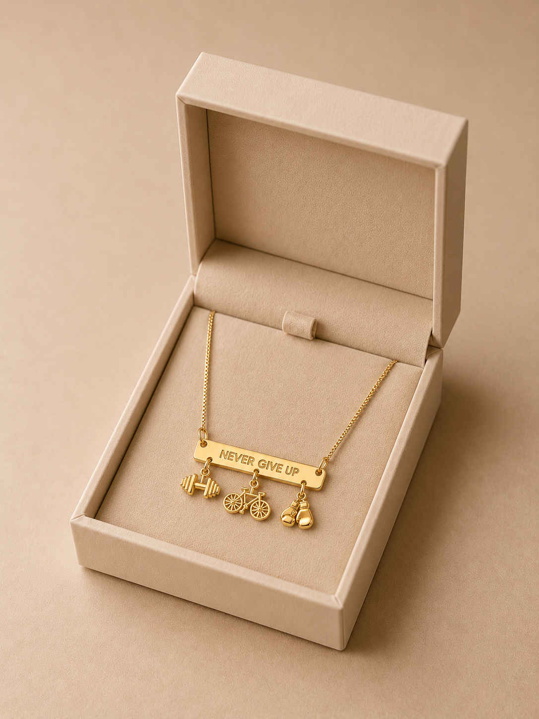 Colar Plaquinha Personalizado Never Give Up - Mari
