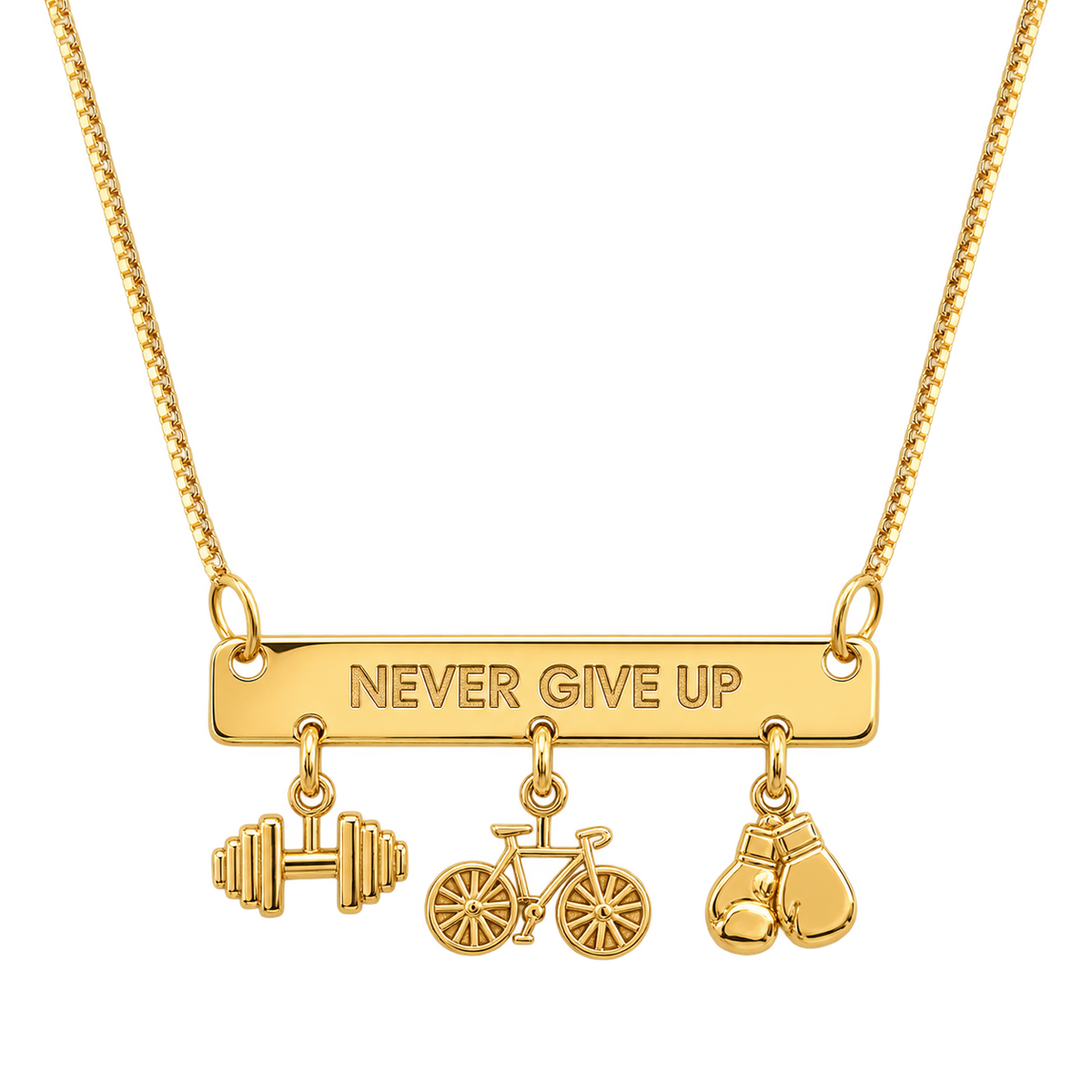 Colar Plaquinha Personalizado Never Give Up - Mari