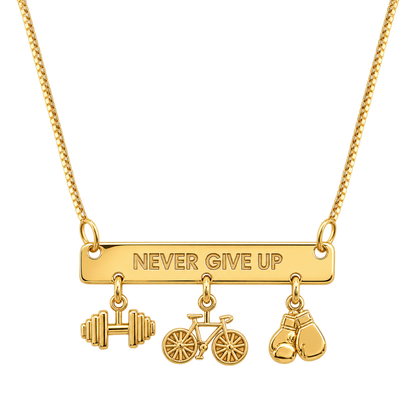Colar Plaquinha Personalizado Never Give Up - Mari