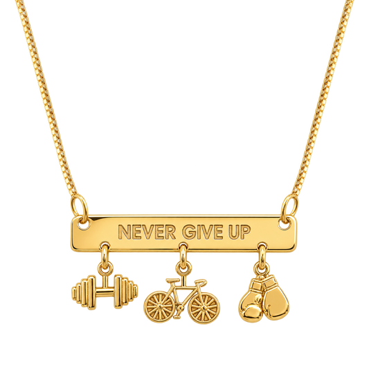 Colar Plaquinha Personalizado Never Give Up - Mari