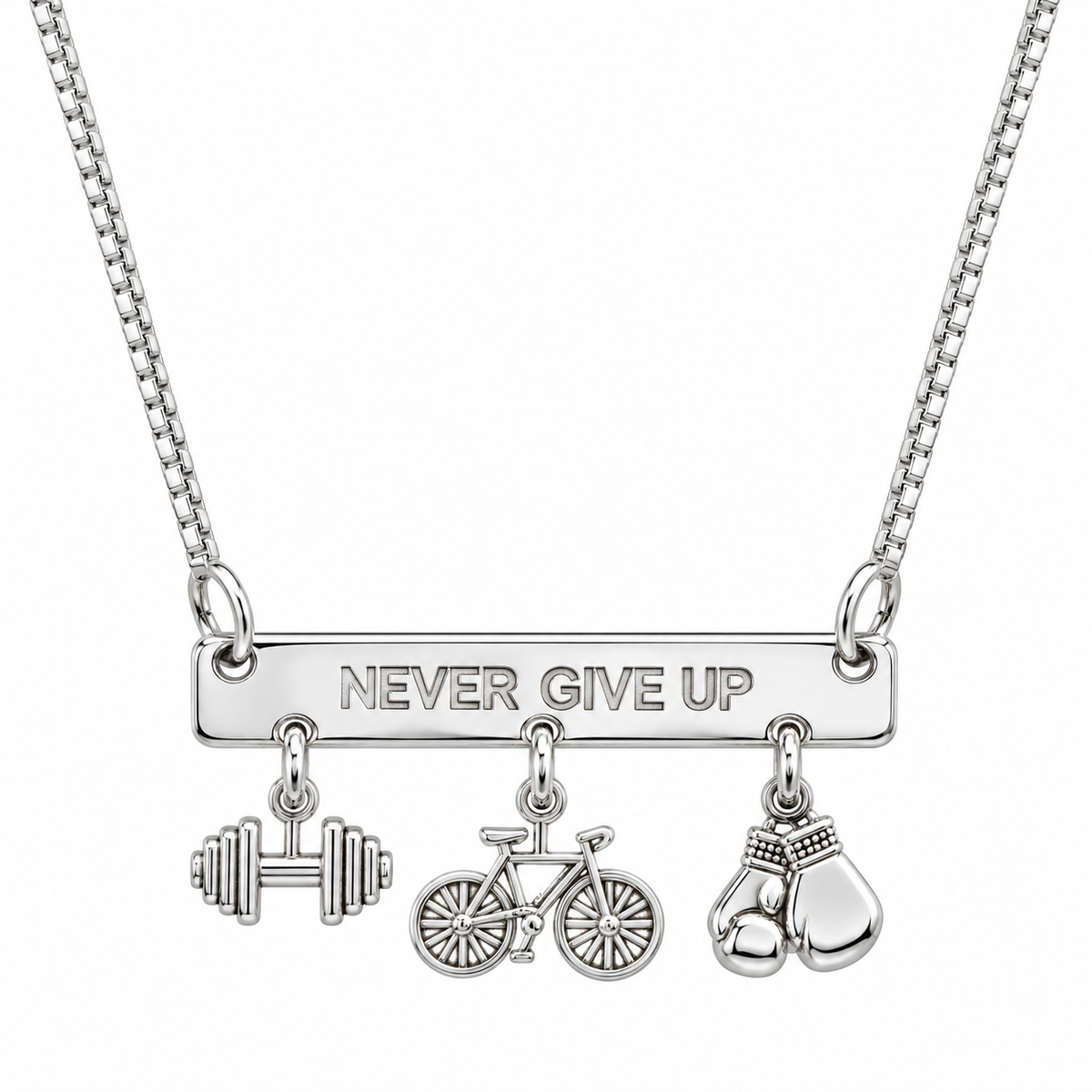 Colar Plaquinha Personalizado Never Give Up - Mari