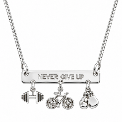 Colar Plaquinha Personalizado Never Give Up - Mari