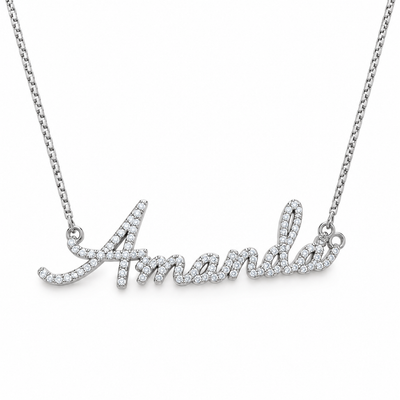 Colar de Nome com Moissanite