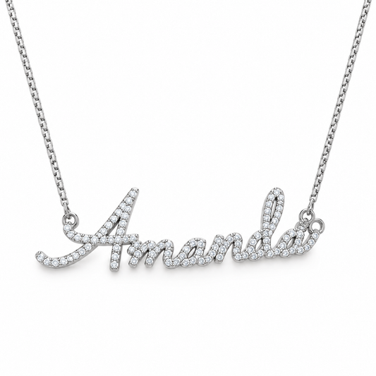 Colar de Nome com Moissanite