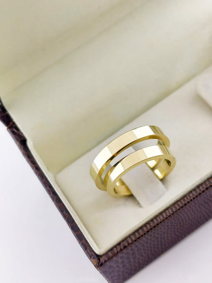 Aliança de Casamento Reta em Ouro 3mm Polida