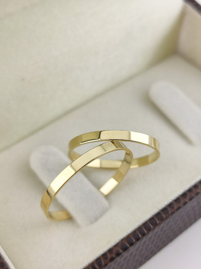 Aliança de Casamento Fina Tradicional em Ouro 2mm