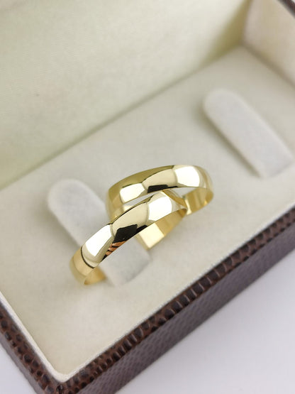 Aliança de Casamento Tradicional Meia Cana em Ouro 3.5 mm