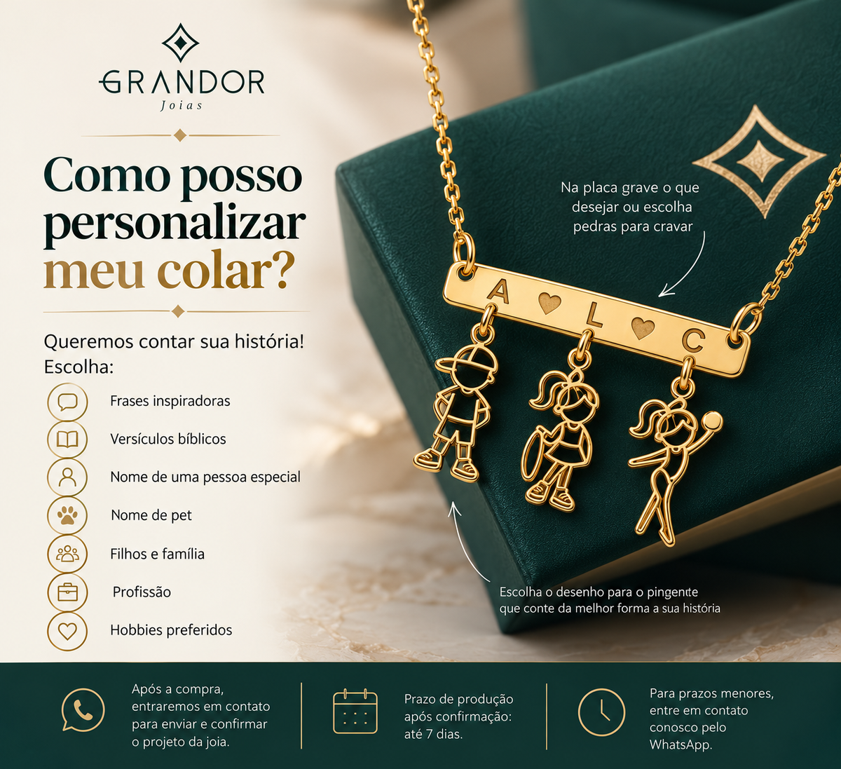 Colar Plaquinha Personalizado Never Give Up - Mari