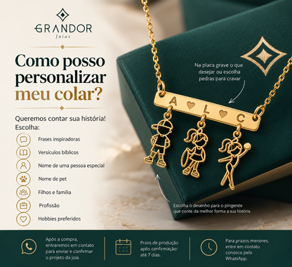 Colar Plaquinha Personalizado Never Give Up - Mari