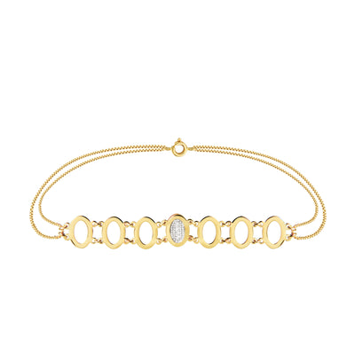 Pulseira 7 Elos c/ 4 brilhantes de 0.5 pts
